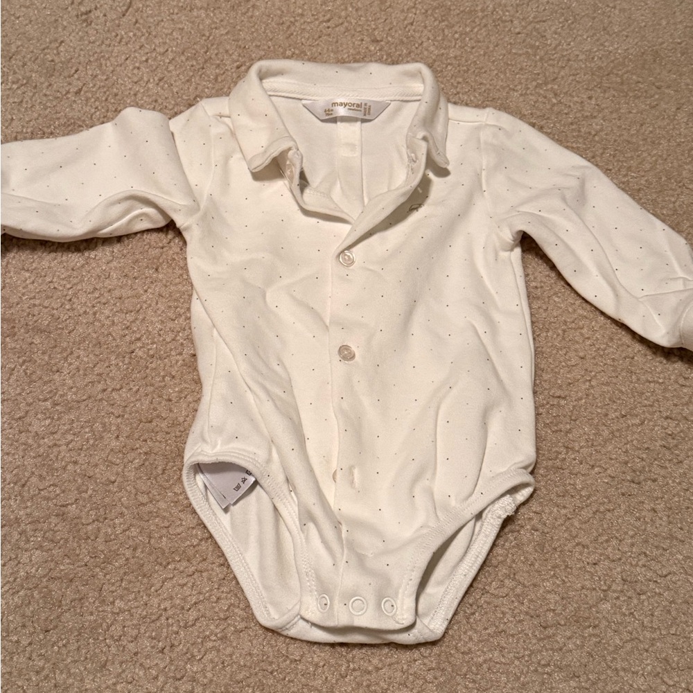 Mayoral Cream Polka Dot Bodysuit